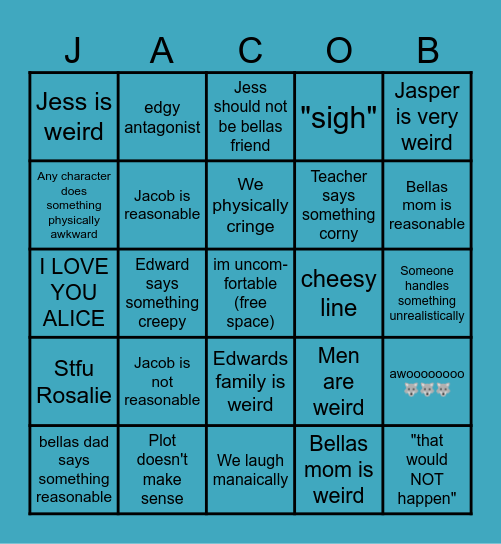 Twilight bingo Card