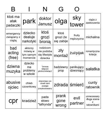 na ratunek 112 bingo Card