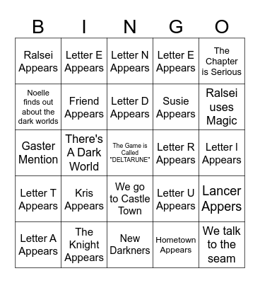 Chapter 6 Bingo Card