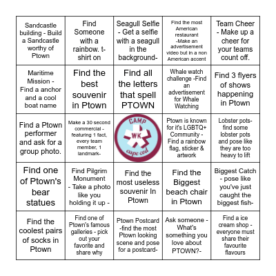 * PTOWN PERSUIT * Bingo Card