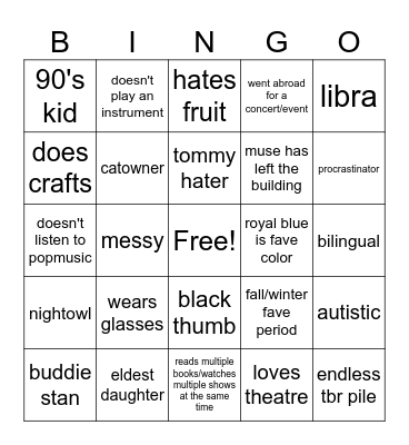 Ineke Bingo Card