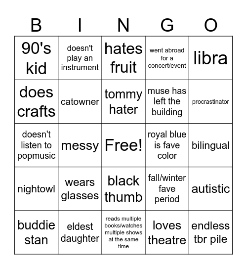 Ineke Bingo Card