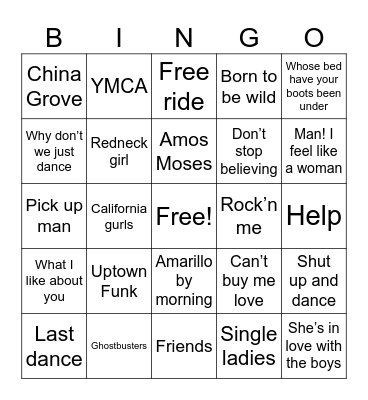 Spivey Bingo Card