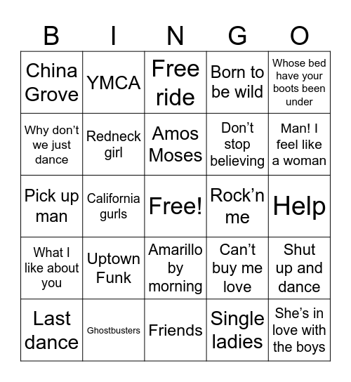Spivey Bingo Card