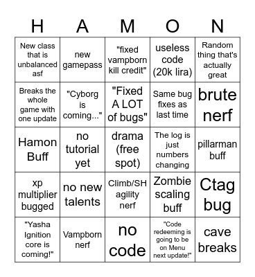 RIPPLE GAME UPDATE BINGO Card