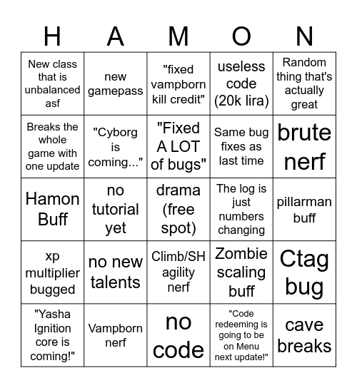 RIPPLE GAME UPDATE BINGO Card