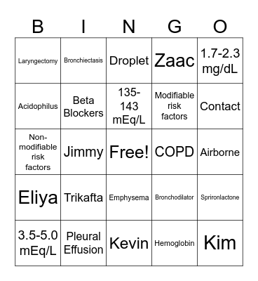 MS2 Bingo Card