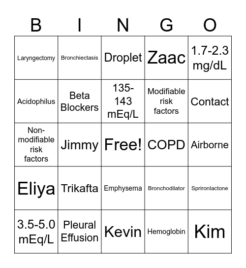 MS2 Bingo Card