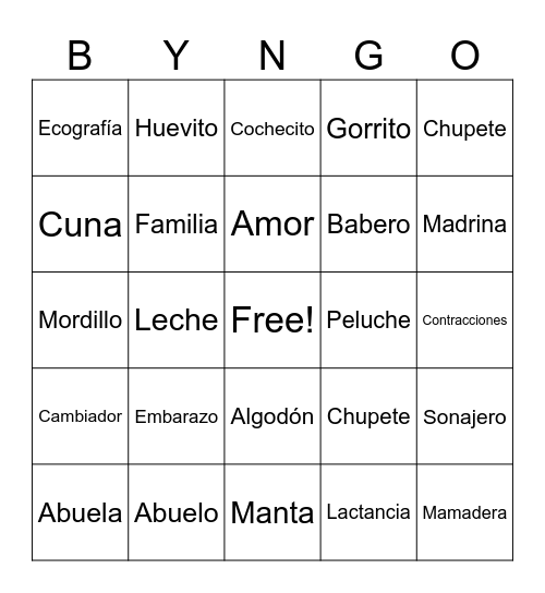 Bingo sin título Bingo Card