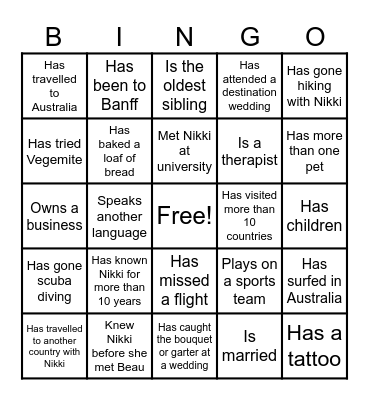 Mix & Mingle Bingo Card