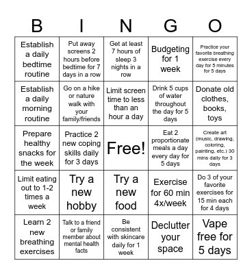 BL Bingo Card