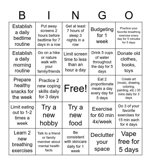 BL Bingo Card