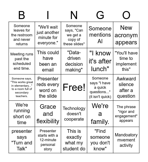 26 Science Bingo Card