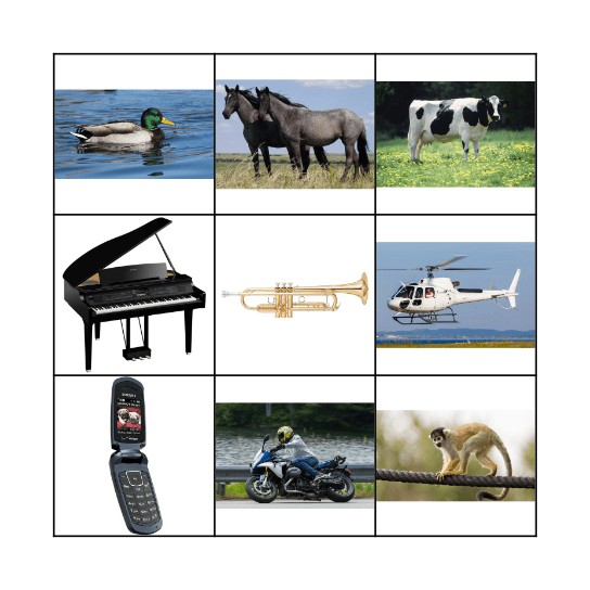 Sound Bingo Card