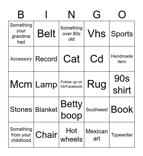 Date night w/ HRA & SAM Bingo Card