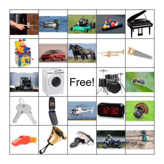 Sound Bingo Card