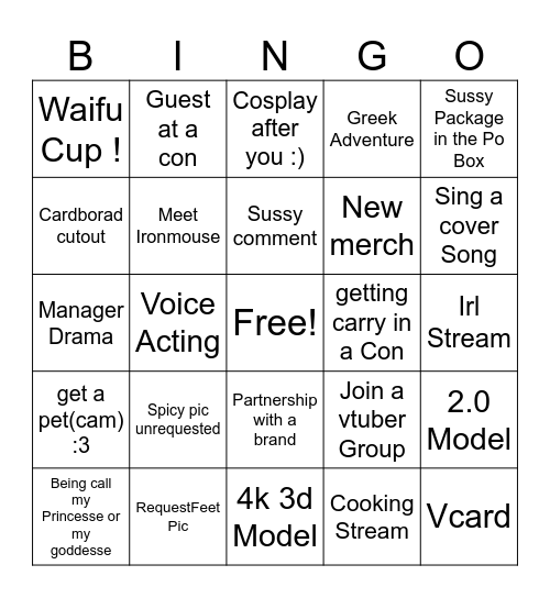 Skye Bingo Card