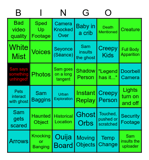Paranormal Videos With FailSam! Bingo Card