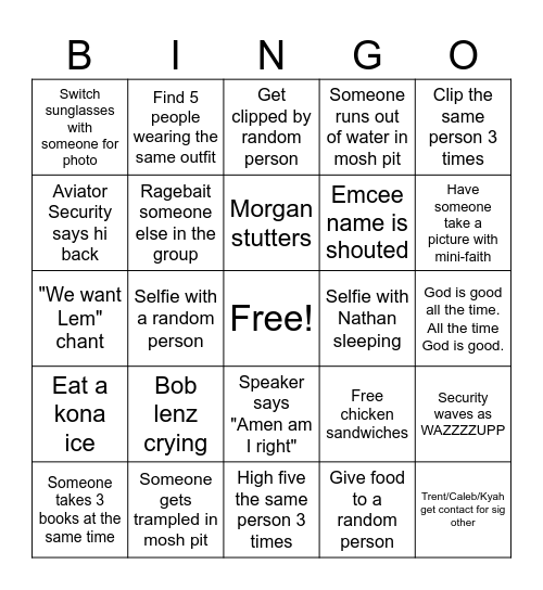Lifest 2026 Bingo Card