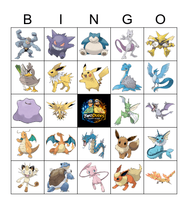 Pokemon Bingo - Kanto Edition Bingo Card