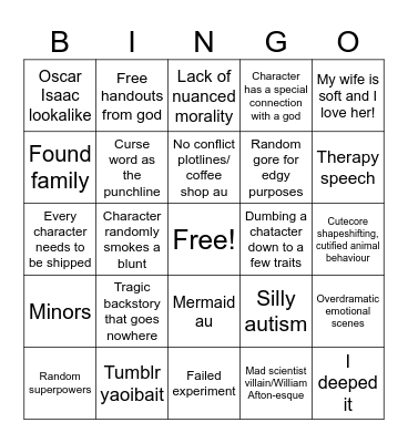 Emery Bingo Card