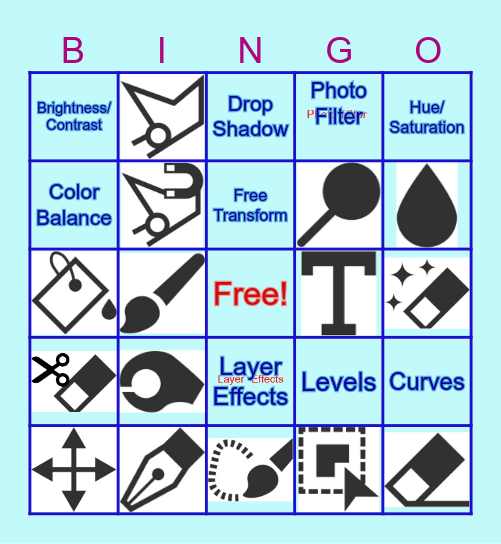 BINGO PHOTOSHOP TOOL Bingo Card