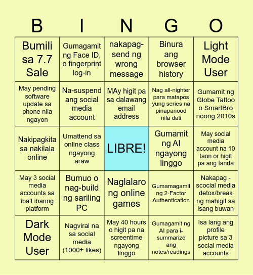 LCFILIA-Group 6 Bingo Card