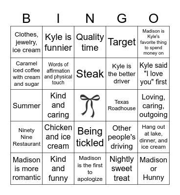 What did the groom say? Bingo Card