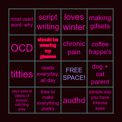 DEE'S BINGO Card