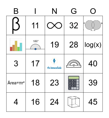 ¡BINGO MATEMÁTICO! Bingo Card