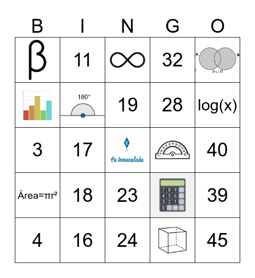 ¡BINGO MATEMÁTICO! Bingo Card