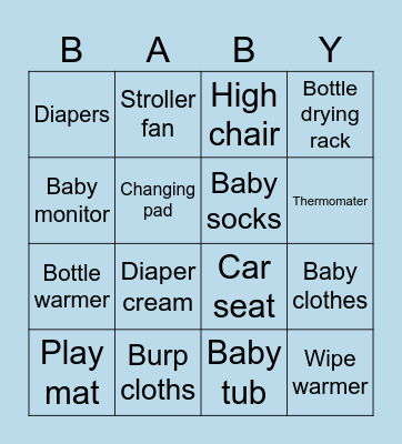 BABY SHOWER BINGO Card