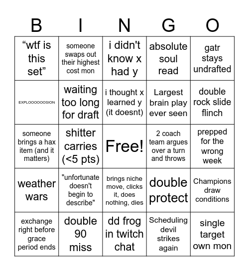 Batcave Draft Bingo Card
