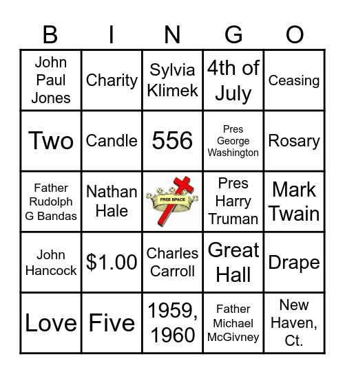 Daughters of Isabella Bingo Card