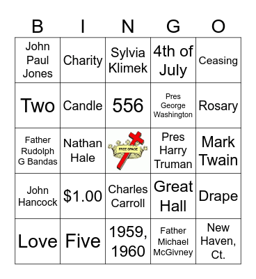 Daughters of Isabella Bingo Card