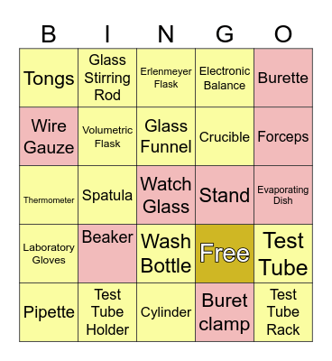 Bingo อุปกรณ์เคมีหรรษา 🧪 Bingo Card