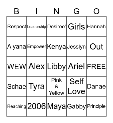 Leading Ladies of Lincoln BINGO Card