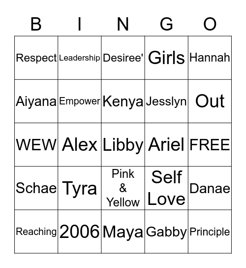 Leading Ladies of Lincoln BINGO Card