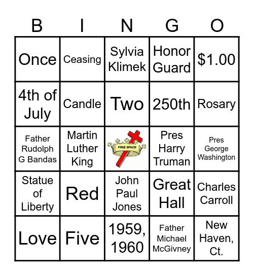 Daughters of Isabella Bingo Card