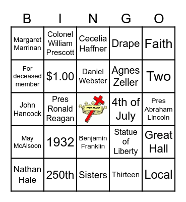 Daughters of Isabella Bingo Card