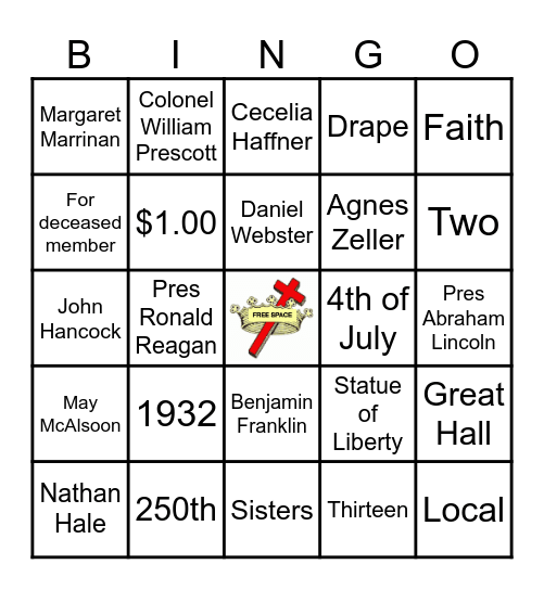 Daughters of Isabella Bingo Card