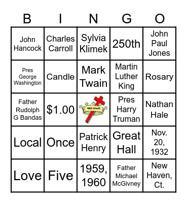 Daughters of Isabella Bingo Card