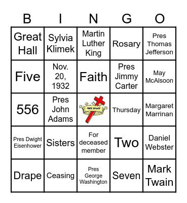 Daughters of Isabella Bingo Card
