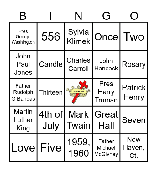 Daughters of Isabella Bingo Card