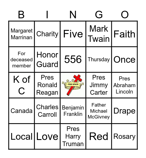 Daughters of Isabella Bingo Card