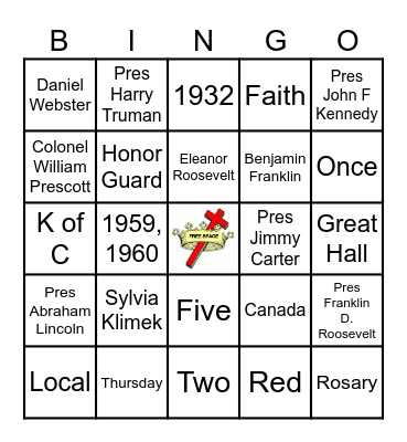 Daughters of Isabella Bingo Card