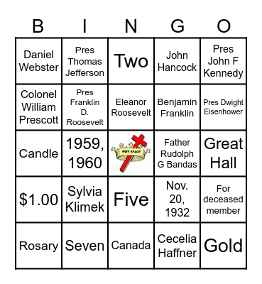 Daughters of Isabella Bingo Card