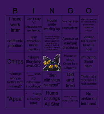 StorytellerWMD Bingo Card