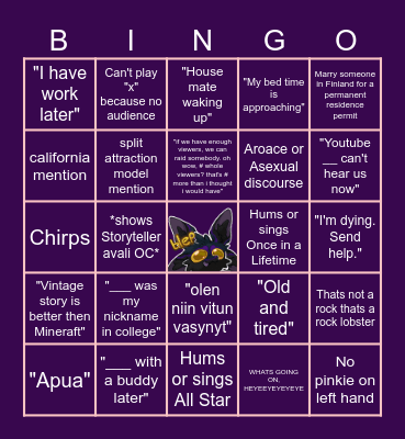 StorytellerWMD Bingo Card