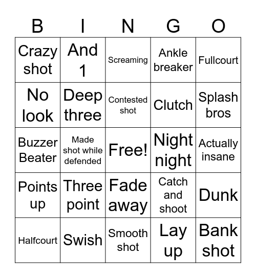 Curry Bingo Card
